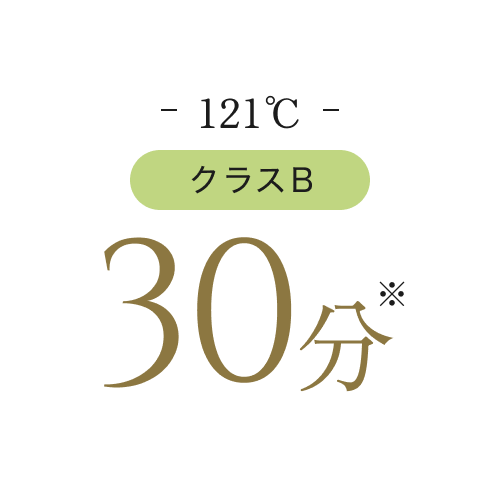 121℃ クラスB 30分の滅菌サイクル