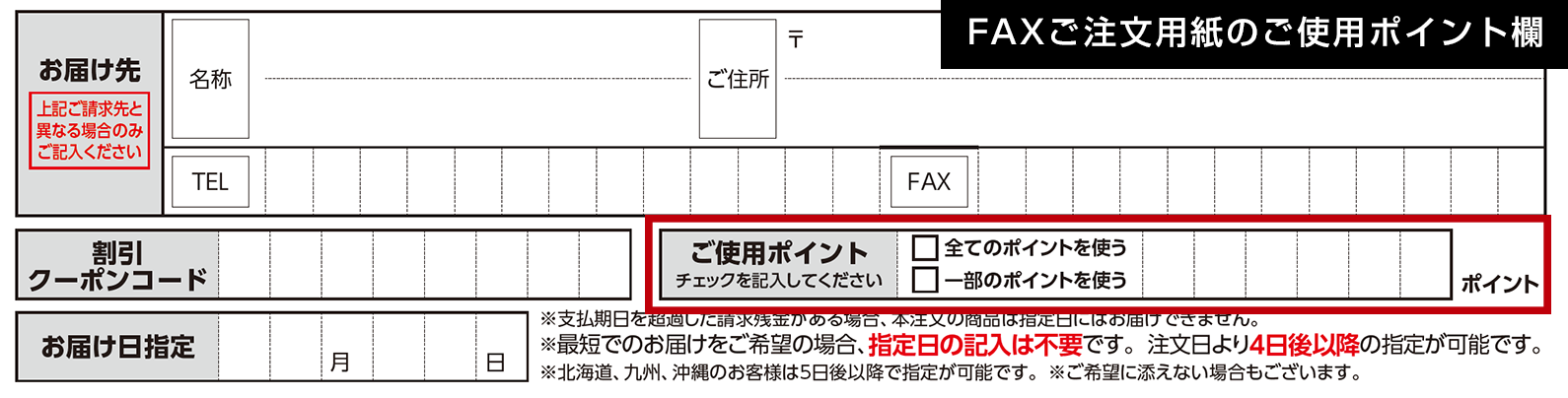 FAXでのご注文イメージ