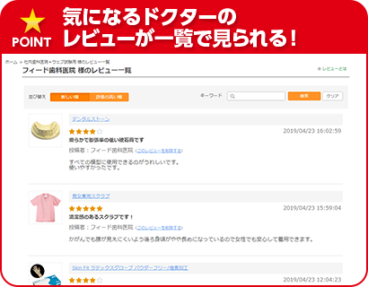 レビュー投稿者によるスターレーティングが表示
