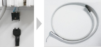 3wayシリンジは本体から簡単に取り外すことができるので、故障の際に交換が簡単です。