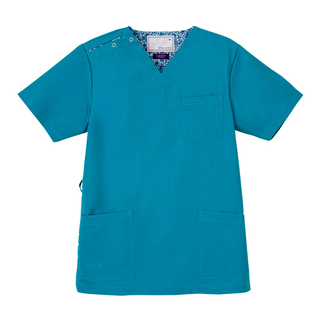 NEW SONG リバティプリント 男女兼用スクラブ LBL-4372