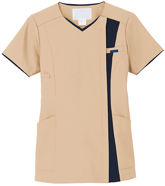 ベージュ×ダークネイビー