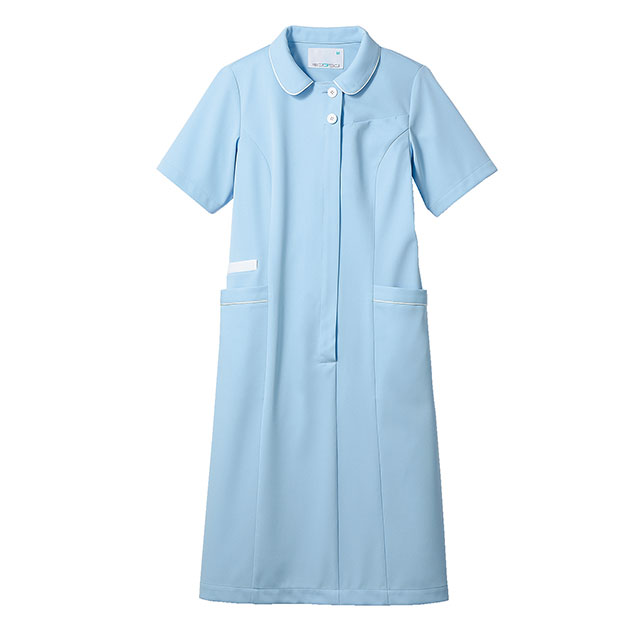 M+ ダブルボタン カラーナースワンピース MN700