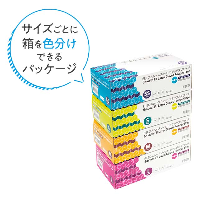 FEEDスムースフィット［中厚手］ラテックスグローブ パウダーフリー