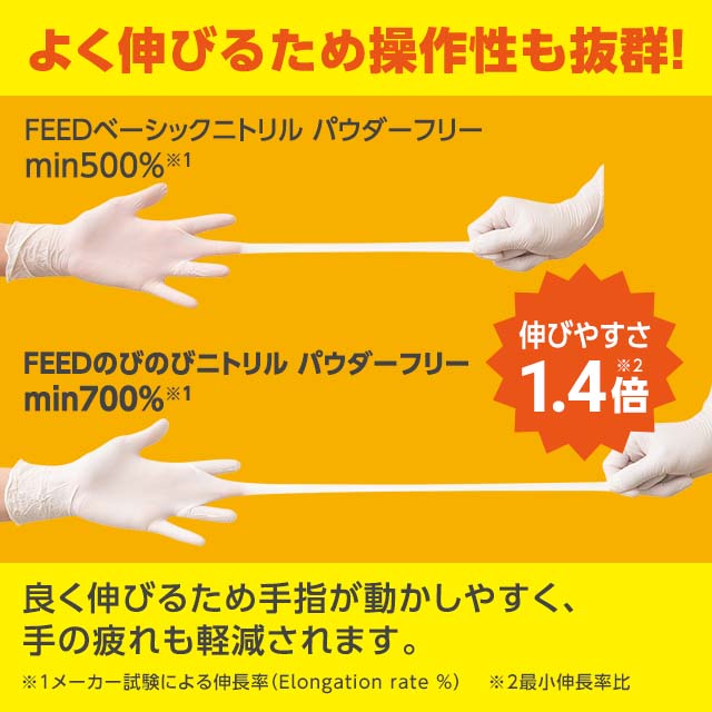 FEED のびのびニトリルグローブ パウダーフリー