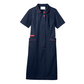 M+ ダブルボタン カラーナースワンピース MN700