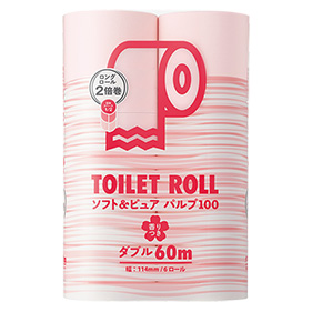 アスクル トイレットロール ソフト＆ピュア ダブル 2倍巻 香りつき 60ｍ