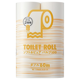 アスクル トイレットロール ソフト＆ピュア ダブル 2倍巻 無香料 60ｍ