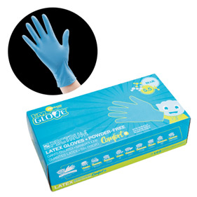 【訳あり】ST ラテックスグローブ パウダーフリー ポリマー加工 オーシャンブルー