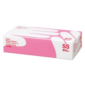 アスクル プラスチックグローブ PF クリア